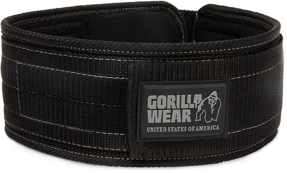 Gorilla Wear 4 Inch Nylon Lifting Belt - Black/Gray, S/M