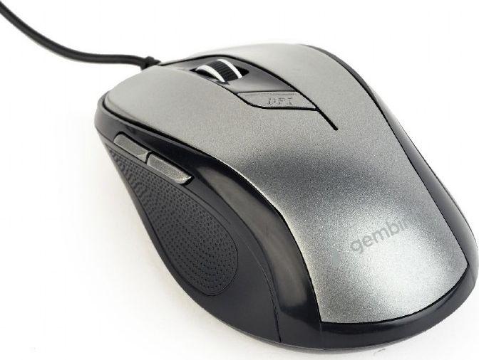 Maus Gembird MUS-6B-01-BG, me kabllo, USB, i zi dhe i hirt