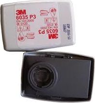 Set filter mbrojtës 3M P3 6035, 2 copë, të zi