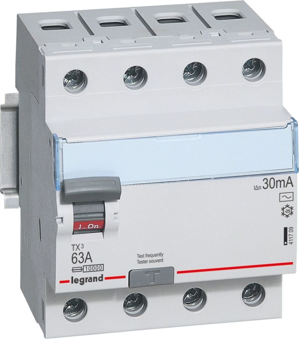 Legrand TX3 RCCB Прекинувач 4P 63 A 30 mA