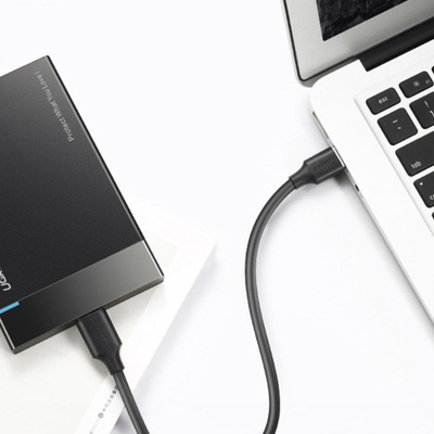 Kabëll Ugreen USB 3.0, USB Type C 2M 3A (20884), e zezë