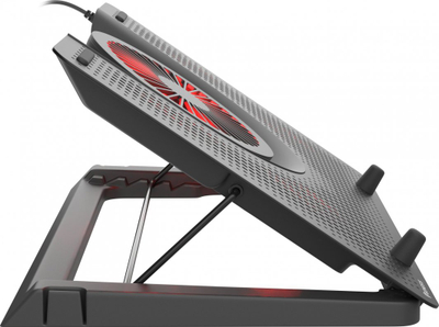 Stendë për ftohje Genesis Oxid 550 për laptop 15.6-17.3", 5 ventilator, dritë të pasme, 1 USB (NHG-1411),e zezë, plastike