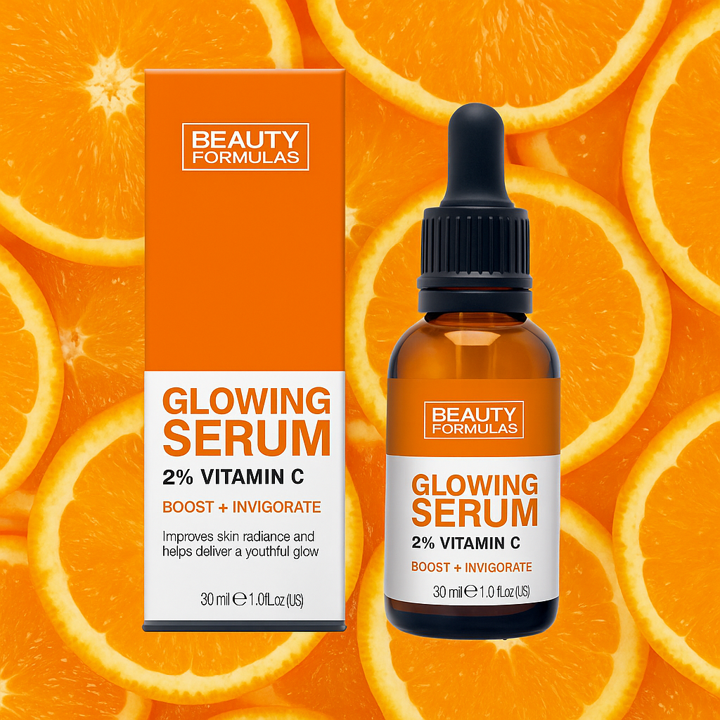 Serum per ndriçimin e Fytyres me Vitaminë C Beauty Formulas, 30 ml
