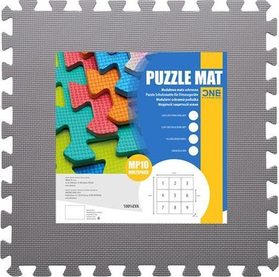 Shtresë për ushtrime One Fitness puzzle, 9 pjesë, e kaltër/e hirtë