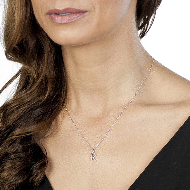 Hot Diamonds Иницијал R Стерлинг Сребрен Микро Привезок DP418 со Дијаманти