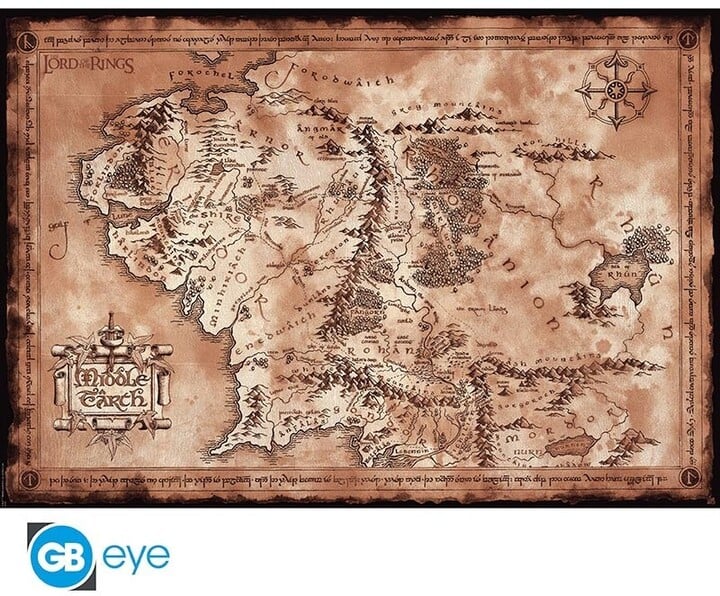 Poster Lord of the Rings - Map (91.5x61)