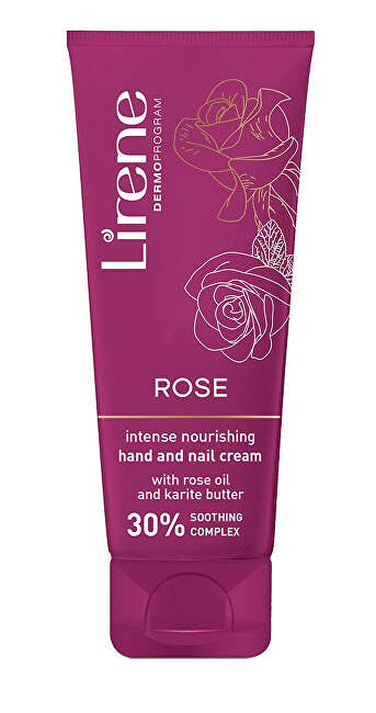 Krem ushqyes për duar dhe thonjë Lirene Intensive Nourishing Hand and Nail Cream Rose with Shea Butter, 75 ml