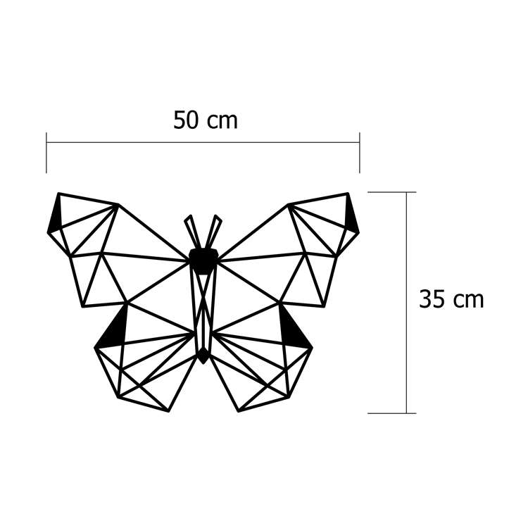 Dekor metalik Decortie Butterfly, 50x35 cm, i zi