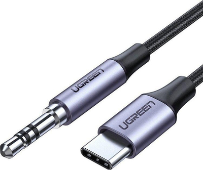 Kabllo Ugreen USB 3.5mm mini jack AUX në USB-C, AV143, 1m, e hirtë