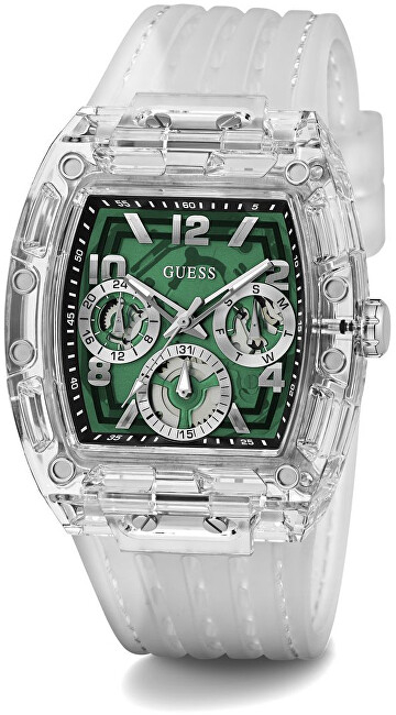 Orë për meshkuj GUESS Phoenix GW0499G8, e argjendtë/gjelbër