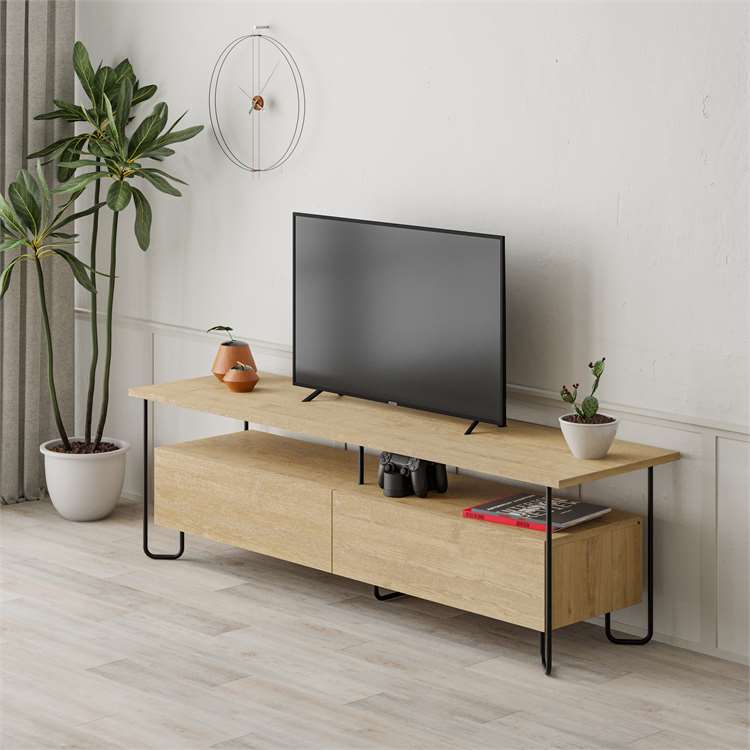 Komodë për TV Decortie Cornea 150 cm, kafe e hapur