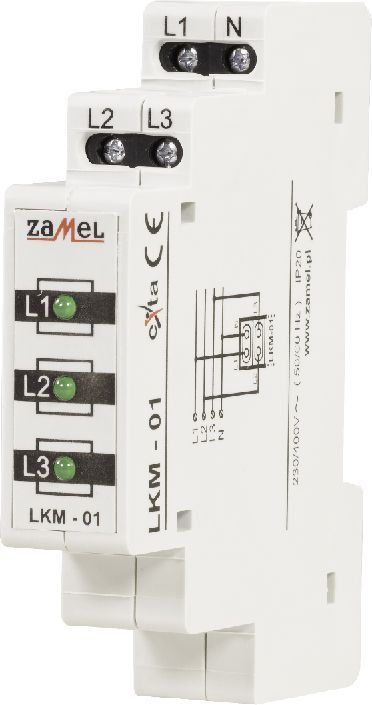 Sinjalizues i furnizimit me energji 230V / 400V 3xLED, i gjelbër, LKM-01-20 (EXT10000037)