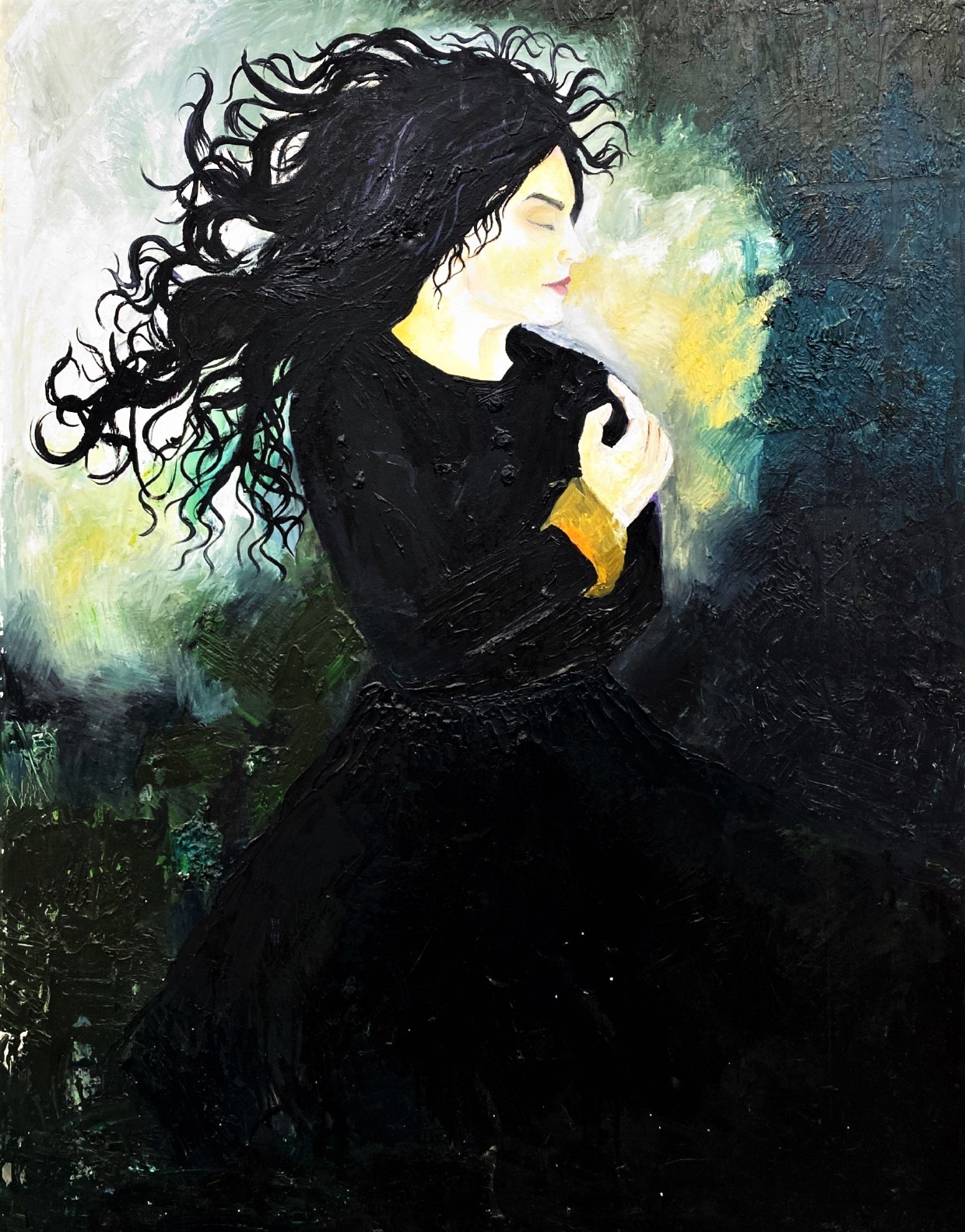 Pikturë Dar - 'Zonja' C1, akril & vaj në pëlhurë, 110 x 90 cm Pikturë Dar - 'Zonja' C1, akril & vaj në pëlhurë, 110 x 90 cm
