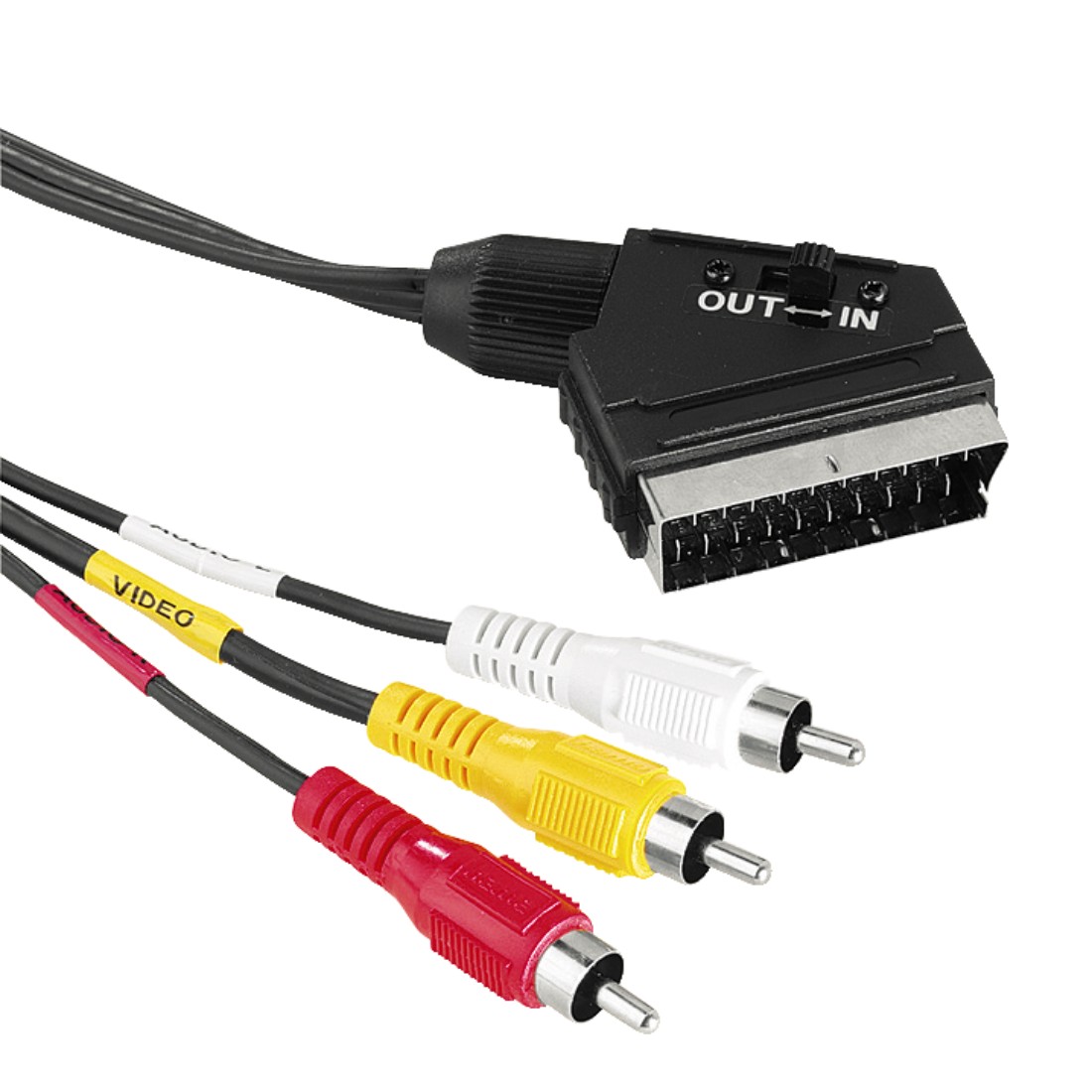 Kabllo Hama video scart -3 Cinch (video / stereo), 1.5 m 43178