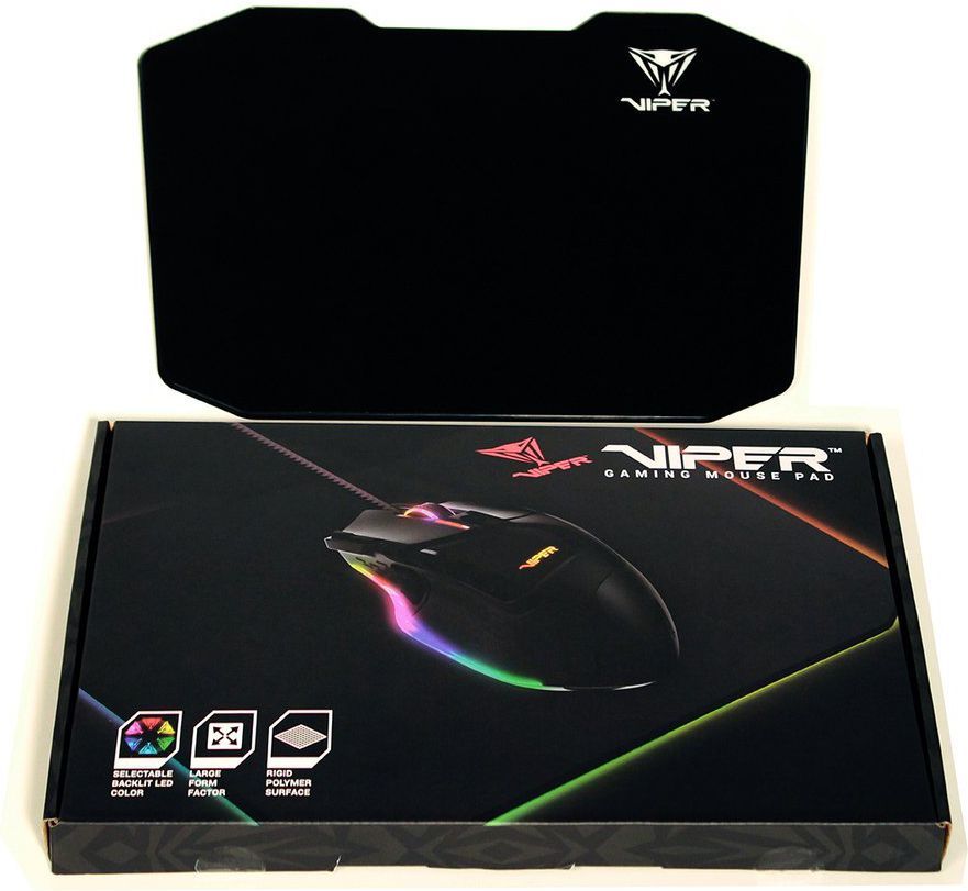 Mauspad Patriot Viper RGB, M, i zi