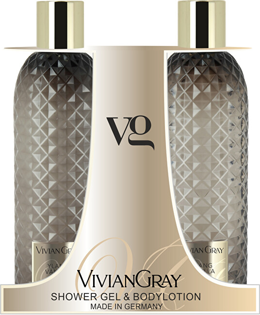 Set Vivian Gray Ylang & Vanilla, xhel dushi për trup 300 ml + losion trupi 300 ml