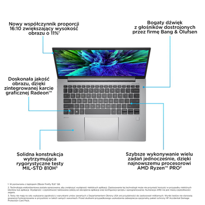 Laptop HP ZBook Firefly, 14", AMD Ryzen 5 PRO 7640HS, 16 GB RAM, 512 GB SSD, i hirtë