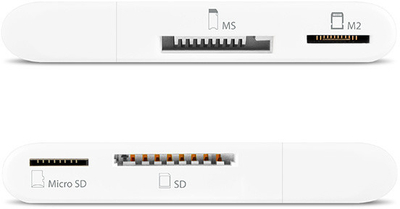 Lexues karte AXAGON SD / MicroSD / MS / M2, i bardhë