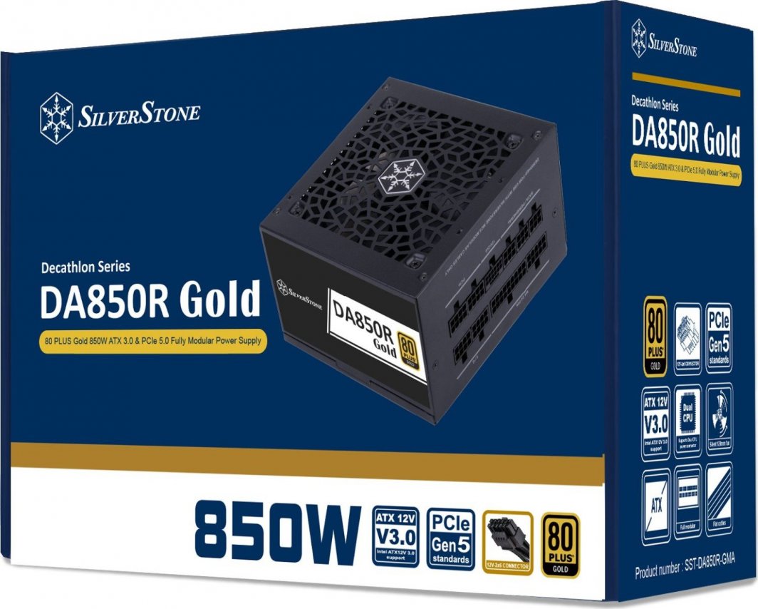 Напојување SilverStone DA850R Gold SST-DA850R-GMA ATX 3.0, 850W