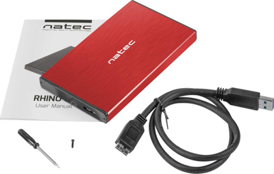Korniza Natec RHINO GO SATA 2.5 "USB 3.0 RED (NKZ-1279), e kuqe