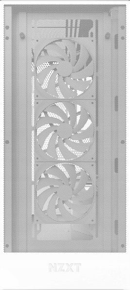 Куќиште за компјутер Nzxt H7 Flow, бело, Midi Tower