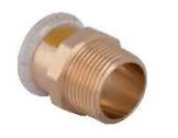 Geberit Mapress Бакарен Адаптер со Машки Навој за Гас, 28 mm x 1  