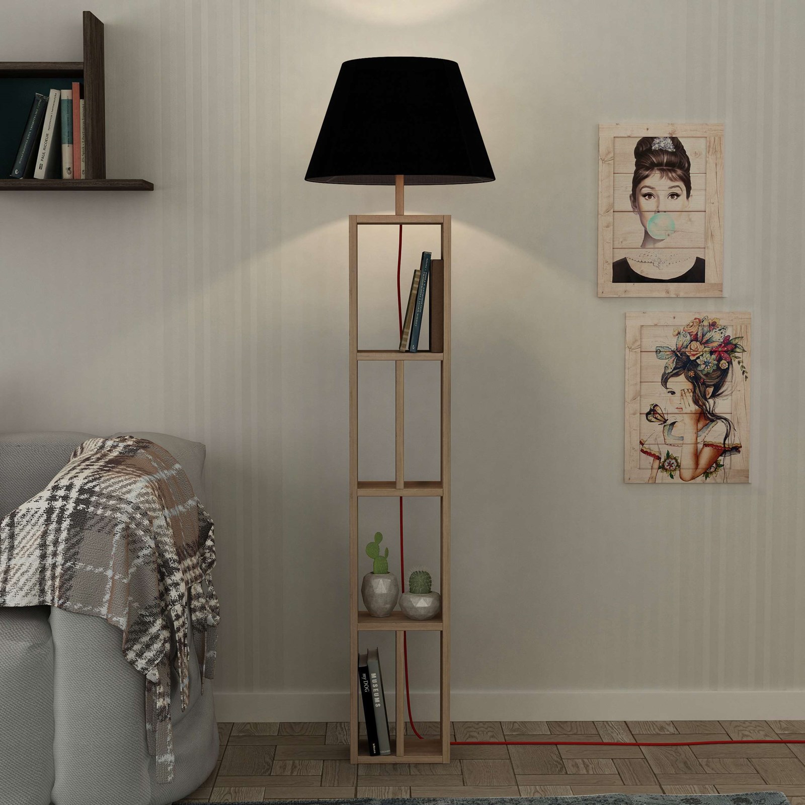 Llambë Decortie Giorno (164 cm), kafe e hapur / zezë