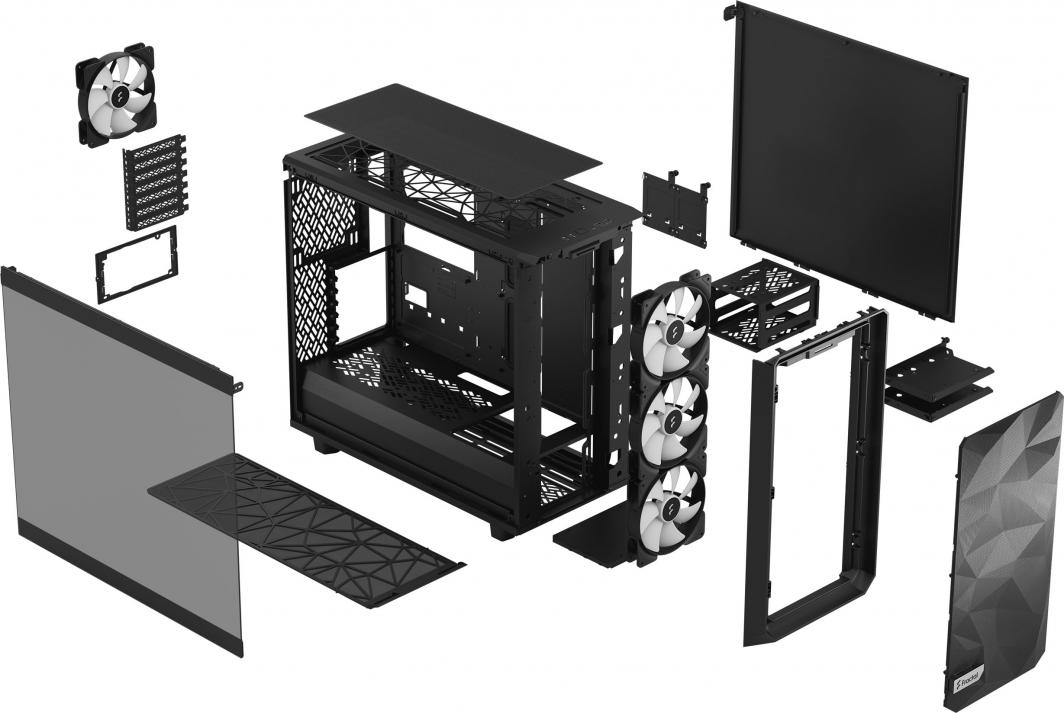 Kasë Fractal Design Meshify 2 Lite RGB TG Light Tint, Midi Tower