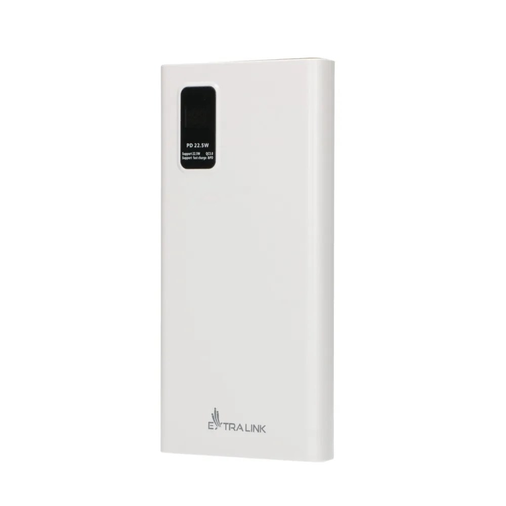 Power bank Extralink EPB-067W, USB-C, 10000mAh, i bardhë