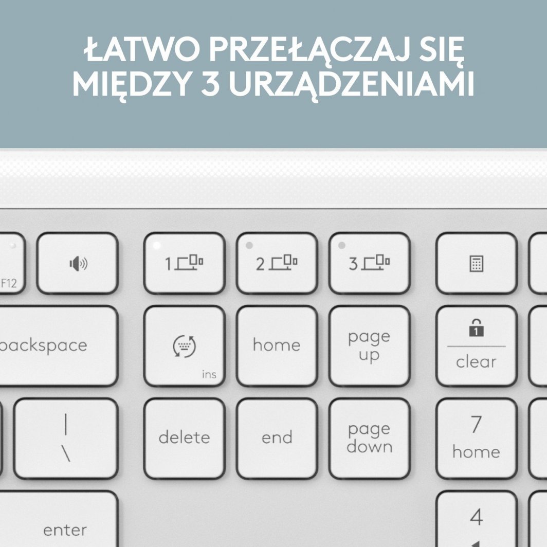 Tastierë Logitech K950, wireless, US INTL, e bardhë