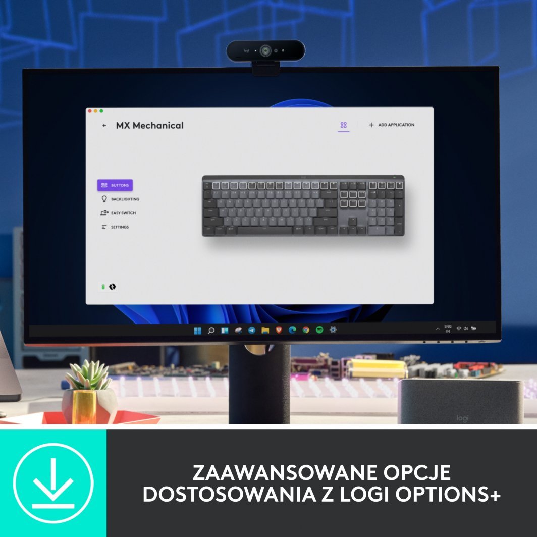 Tastierë wireless Logitech MX Mechanical Wireless, US, grafit