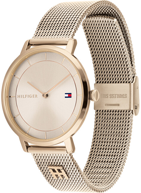 Tommy Hilfiger Аналоген Часовник со Розово Златен Мрежест Ремен за Жени