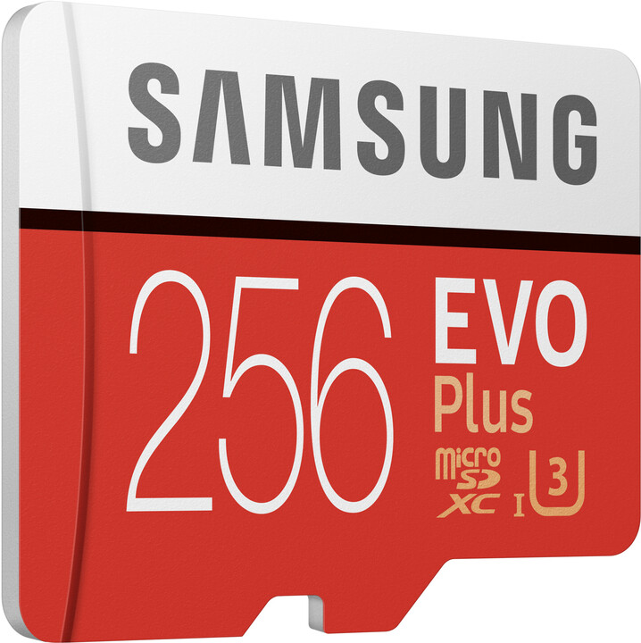 Kartë memorie Samsung EVO Plus Micro SDXC, 256 GB, UHS-I U3 + përshtatës SD