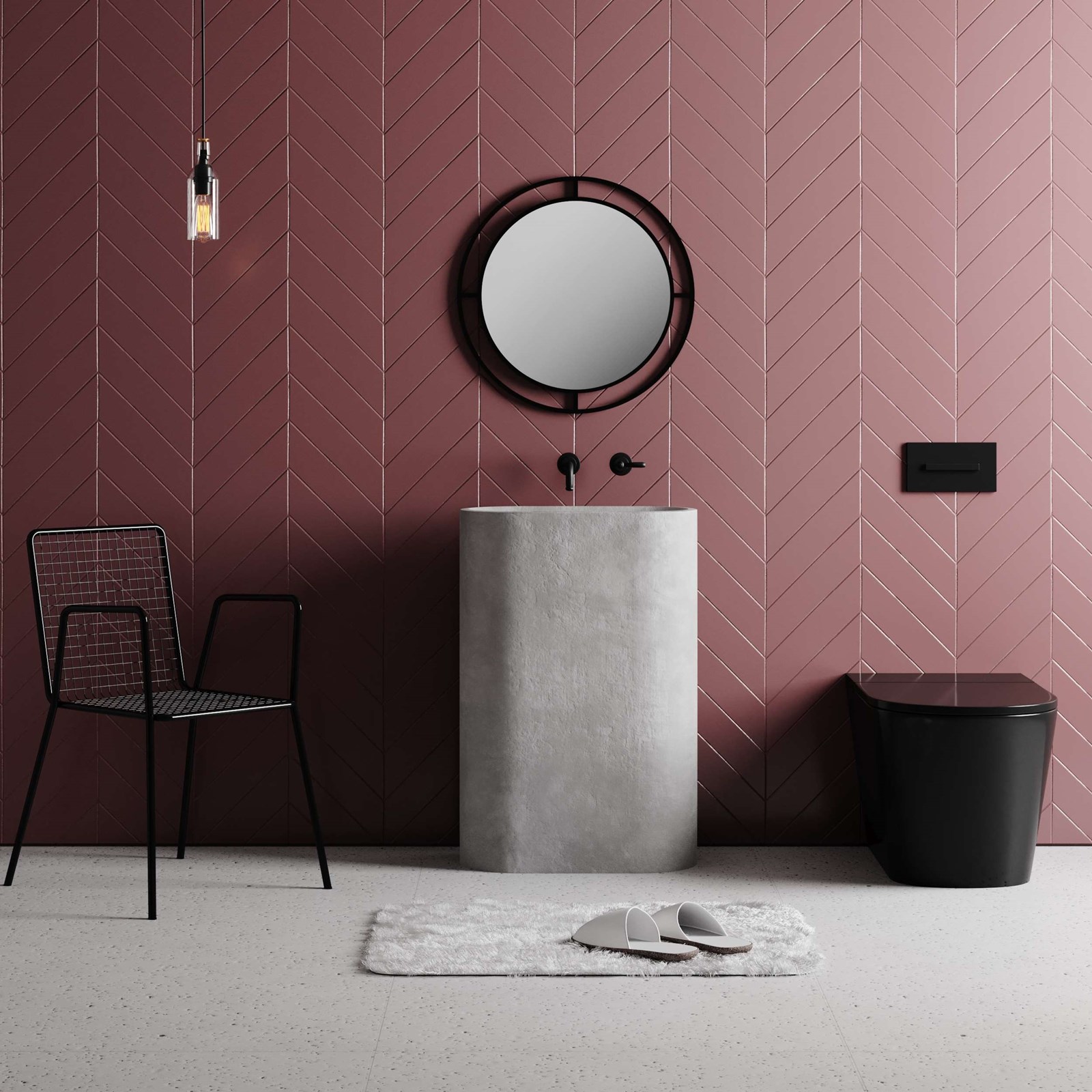 Pasqyrë muri Decortie 55 cm, e zezë