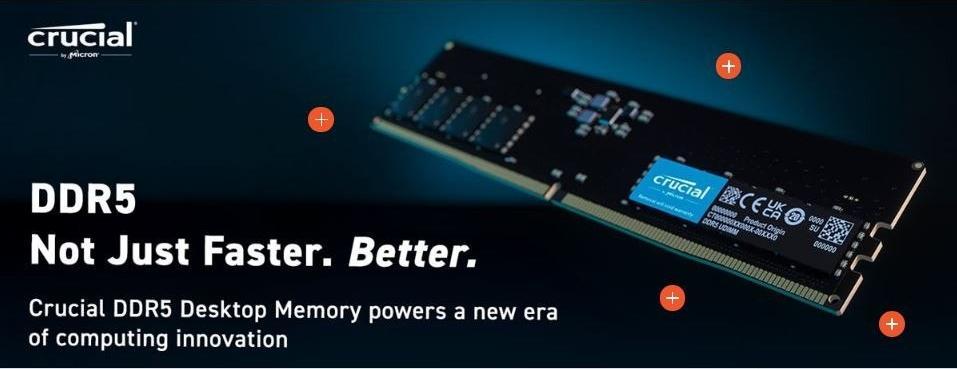 Memorie Crucial DDR5, 32 GB, 4800 MHz, CL40, CT32G48C40U5