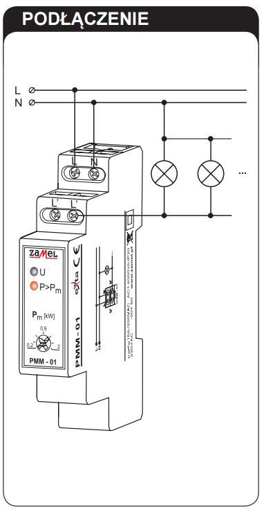 Siguresë Zamel PMM-01, 230V AC, 0.2-2kW, IP20, e hirtë