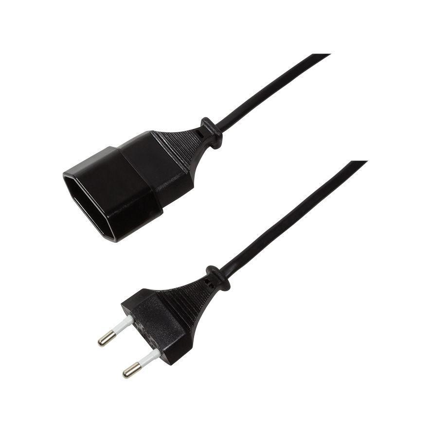 LogiLink Кабел за Продолжување на Напојување, 2 m, Црн