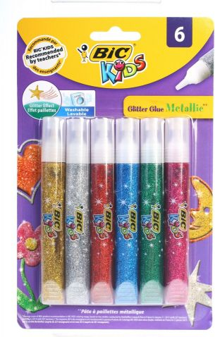 Set ngjitësish me shkëlqyes BIC Kids Glitter, 6 copë