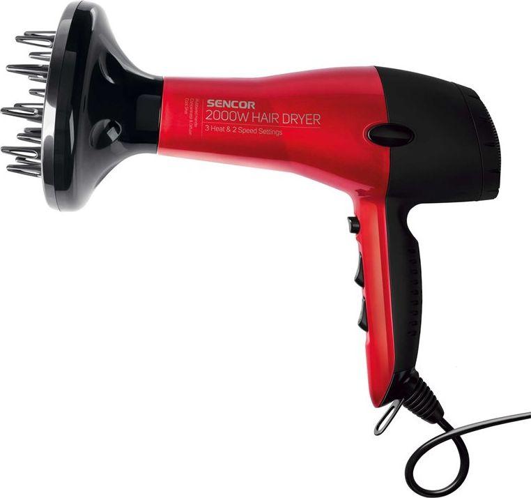 Фен за коса Sencor, 2000 W, црвено/црно
