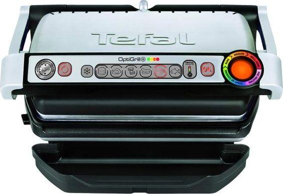 Grill elektrik Tefal Opti Grill GC716D12, 2000W, 600cm², i argjendtë / zi
