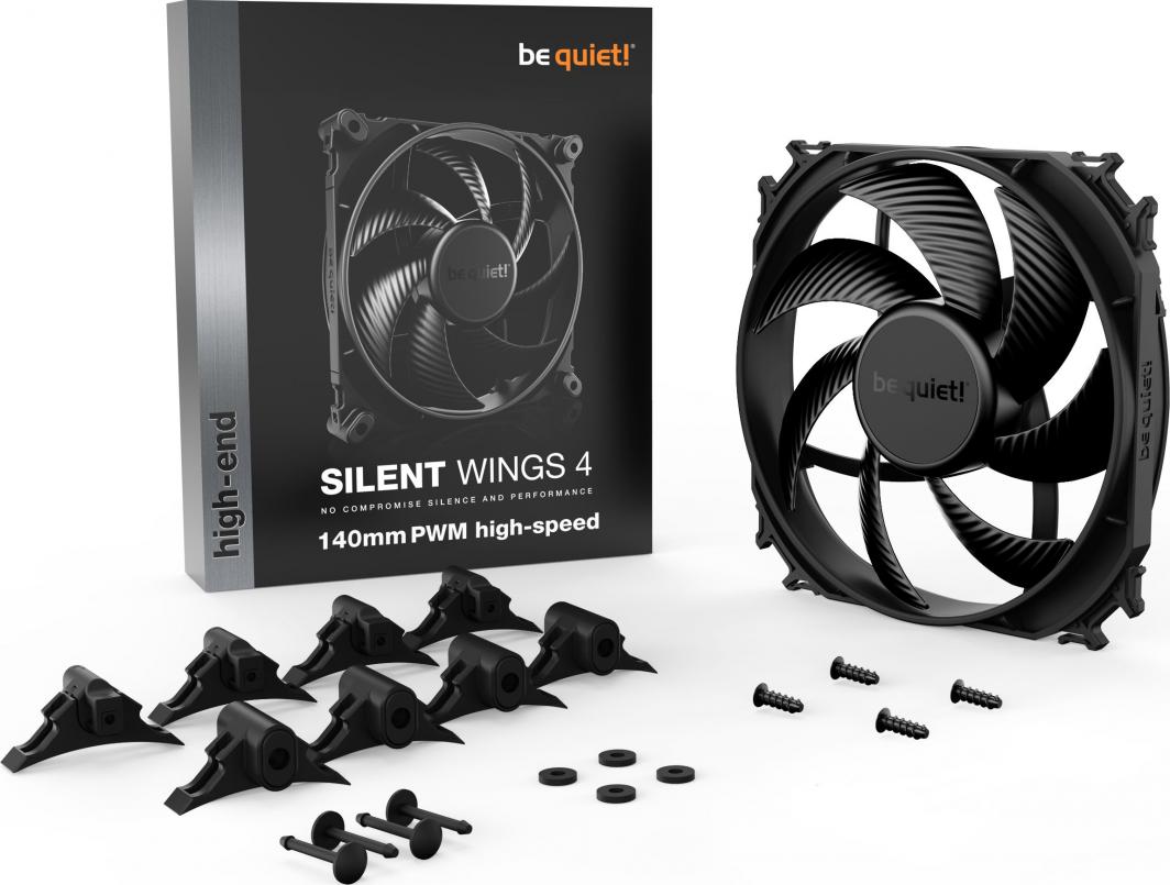 Ftohës be quiet! Silent Wings 4 PWM high-speed, 140 mm, i zi