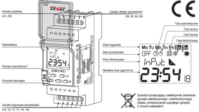 Kohëmatës Zamel Timer, 230V, AC, ZCM-11E, i hirtë