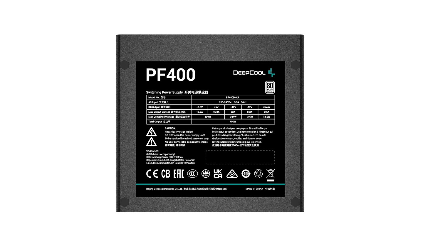 Burim energjie DeepCool PF400, 20+4 pin ATX, 400 W