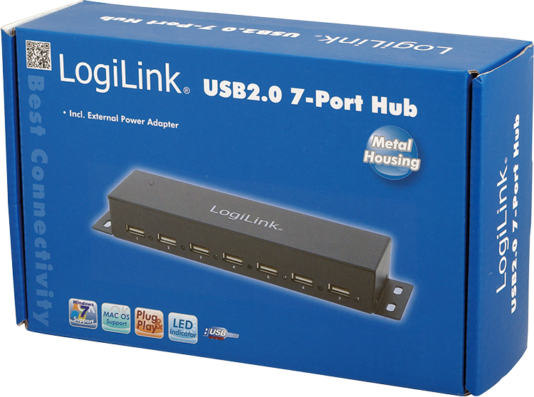 HUB USB LogiLink 7x (UA0148), USB-A 2.0