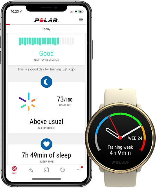 Orë e mençur Polar POLAR IGNITE 2 S - L 90085185, e artë/bezhë