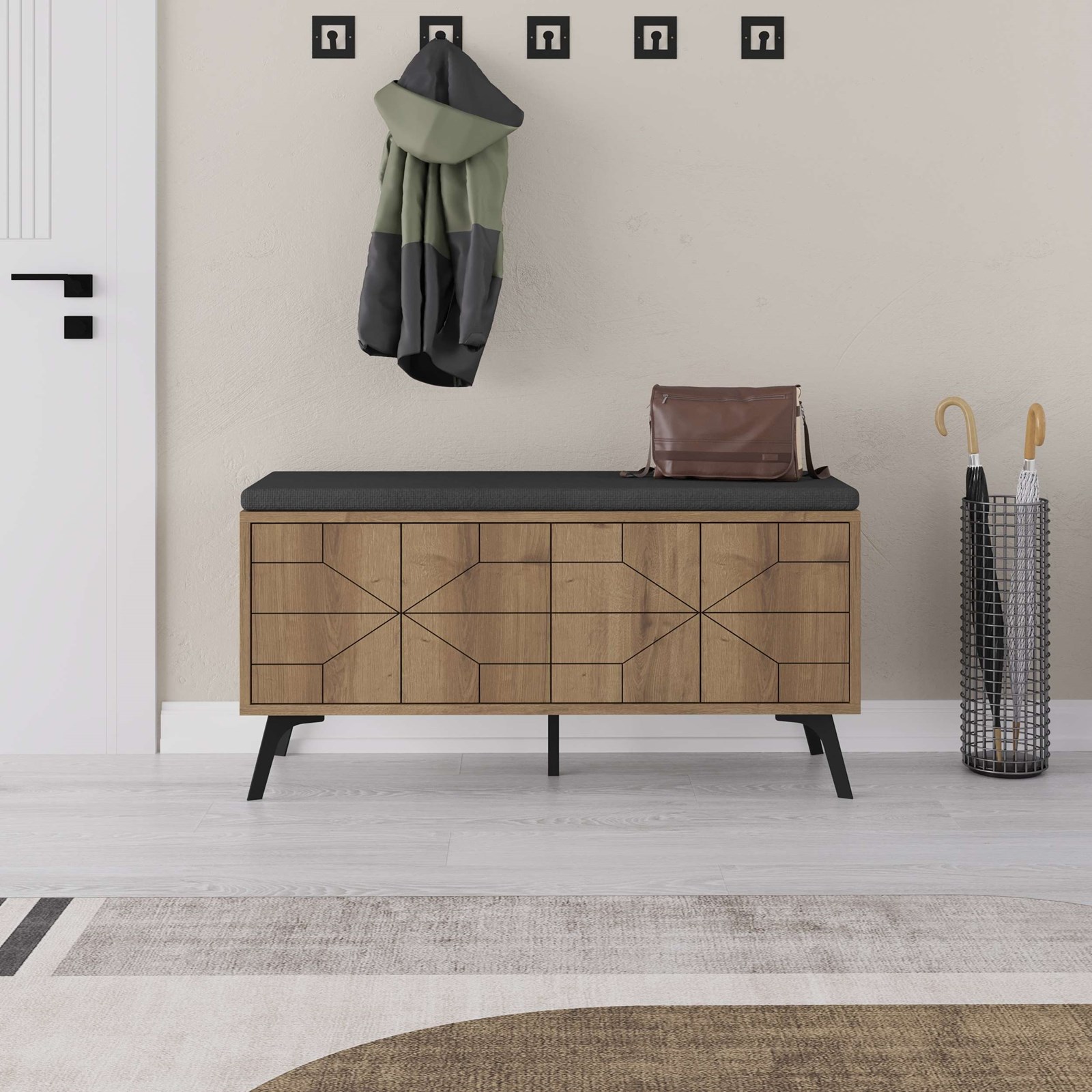 Stol për koridor Decortie Dune 55x107x35cm, kafe