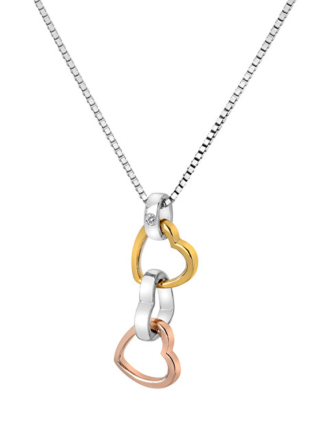 Hot Diamonds Trio Three Tone Interlocked Hearts Ѓердан