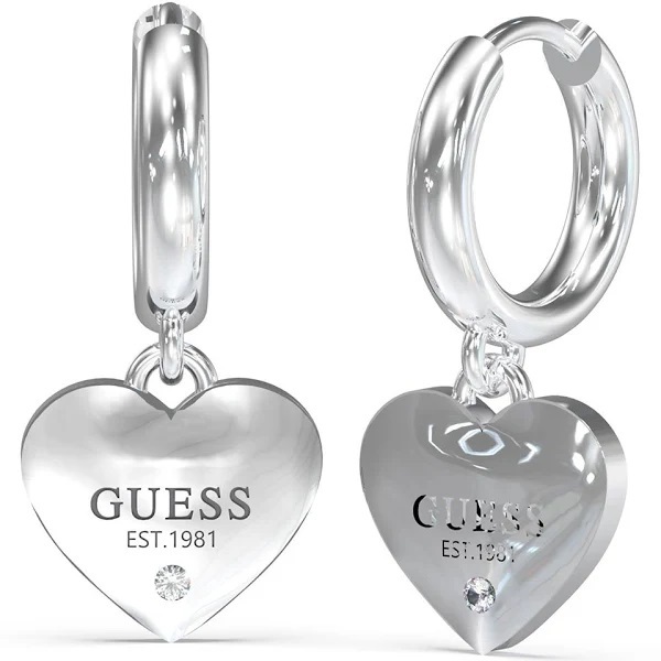 Guess Huggie Me Обетки од Нерѓосувачки Челик JUBE03145JWRHTU, Сребрени