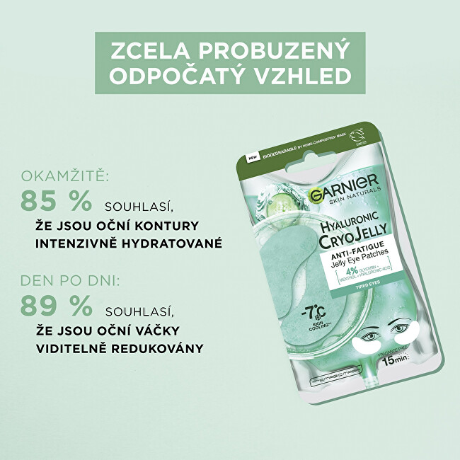 Maskë tekstile për sy Garnier Hyaluronic Cryo Jelly, 5 g