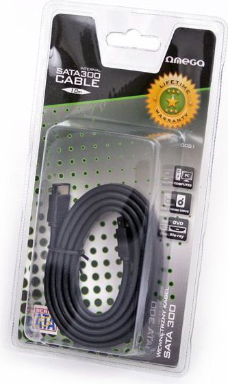 Kabllo Omega, SATA-SATA, 1m, e zezë